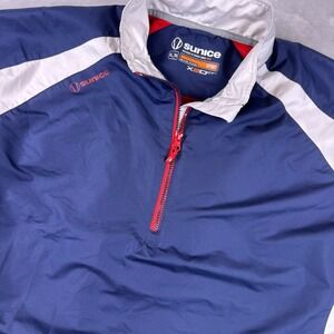 Sunice Sport X20 CT 1/4 Zip Short Sleeve Golf Windshirt Mens XL Blue White
